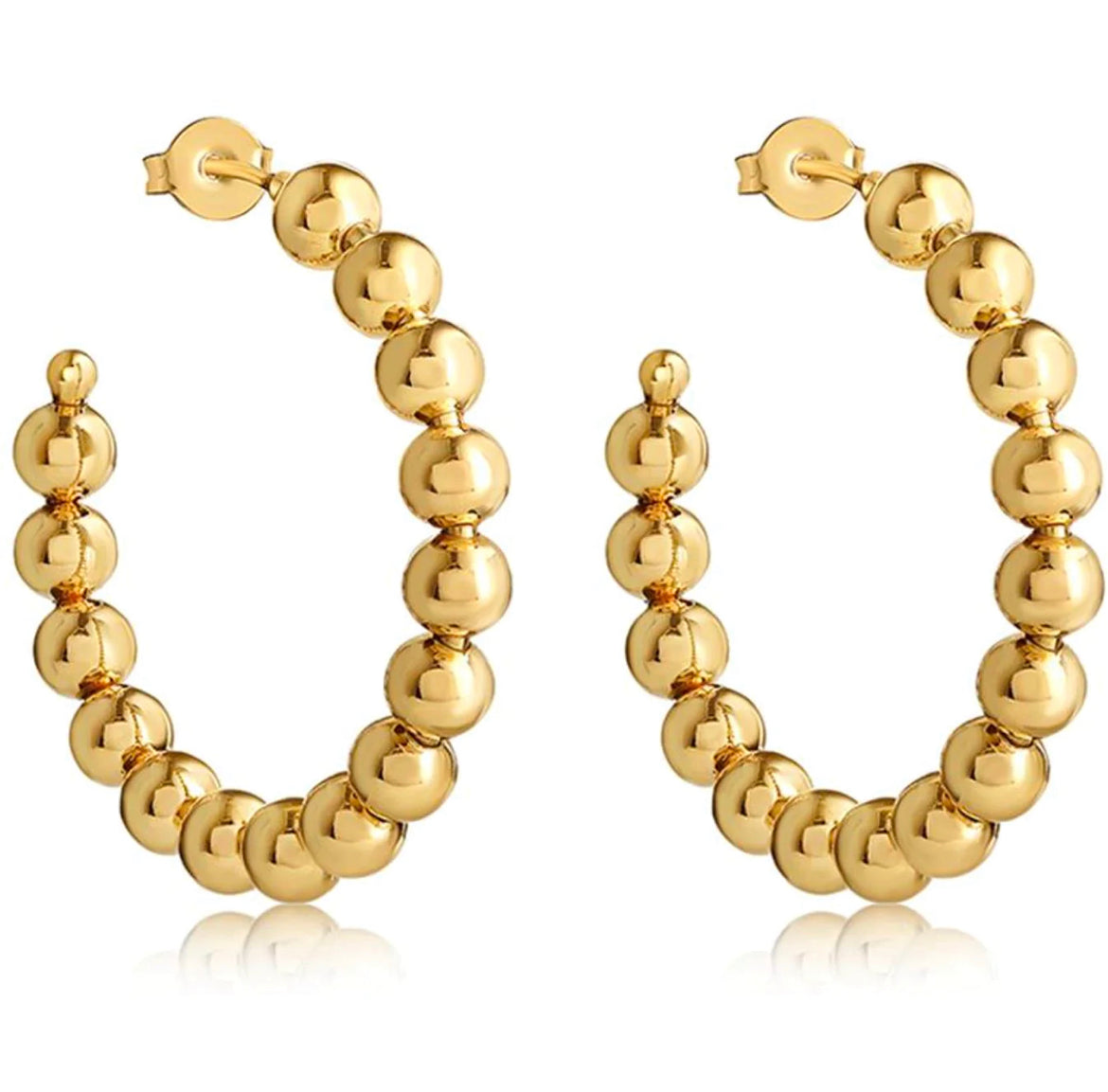 Lia Beaded Hoop 2"
