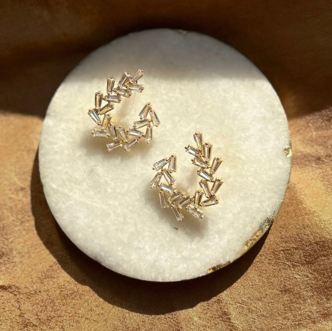 Arianna Baguette Earring Large - Gold