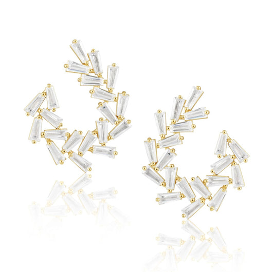 Arianna Baguette Earring Large - Gold