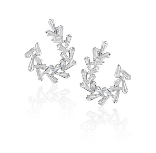 Arianna baguette Earring - Silver