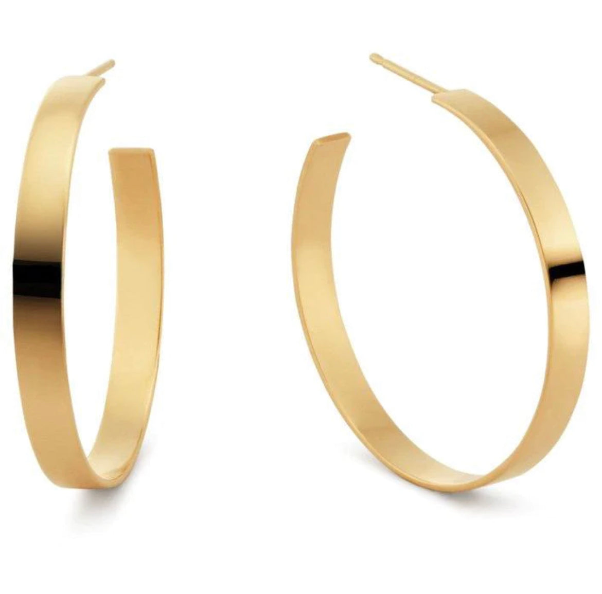 Carrie Flat Hoops - Gold