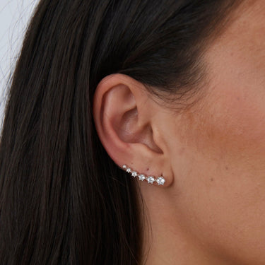 Celina CZ Bar Earring - Silver