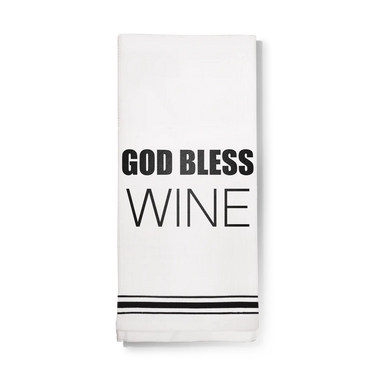 God Bless Wine Dish Towel