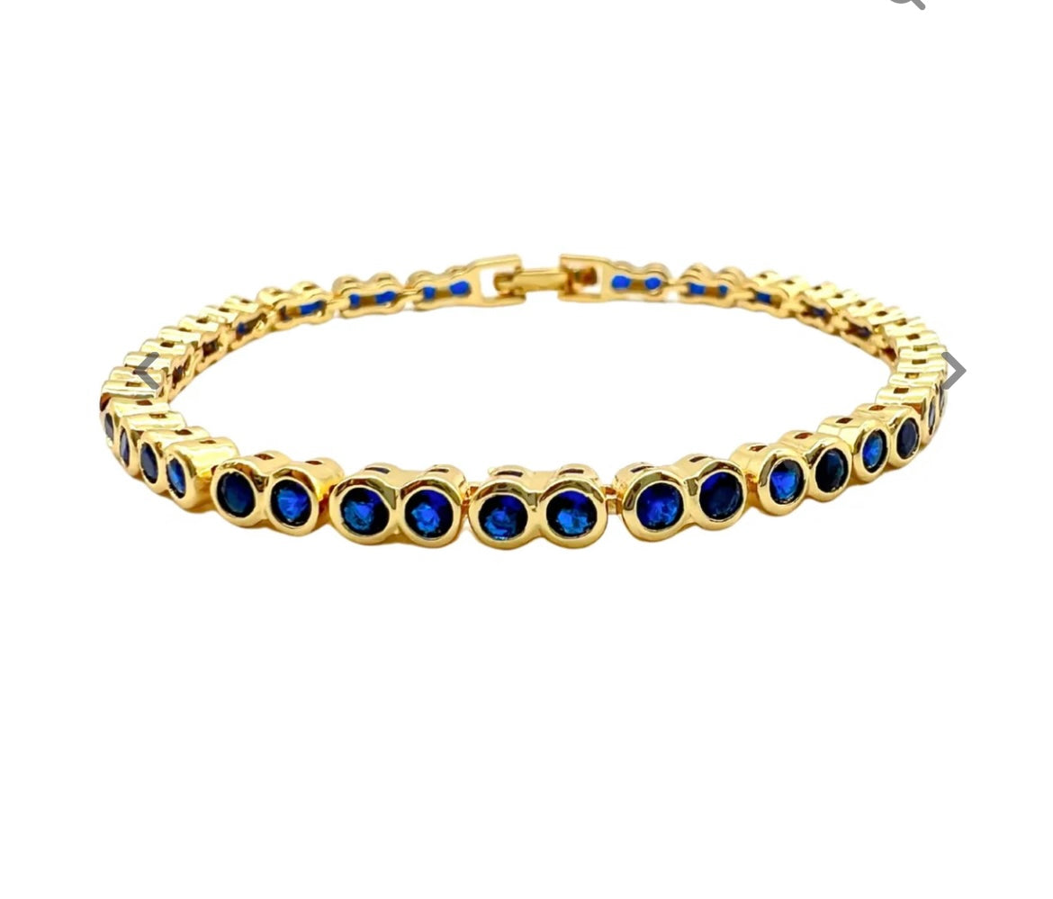 Bezel tennis Bracelet - Sapphire